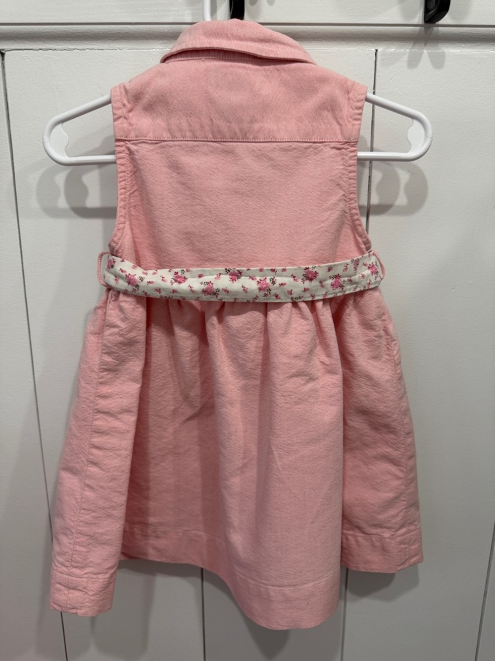 Ralph Lauren Baby Girl Dress 18M Pink Cotton Button Front Bow Belt Polo Infant - Picture 3 of 5